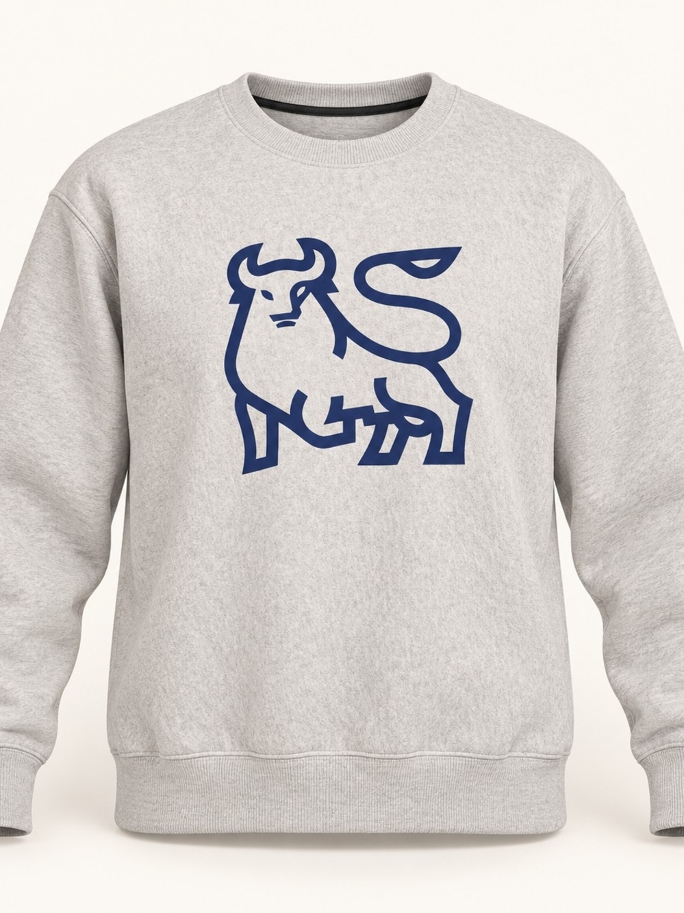 #1313 NWOT Sport-Tek Merrill Bull Graphic Crewneck Sweatshirt Gray